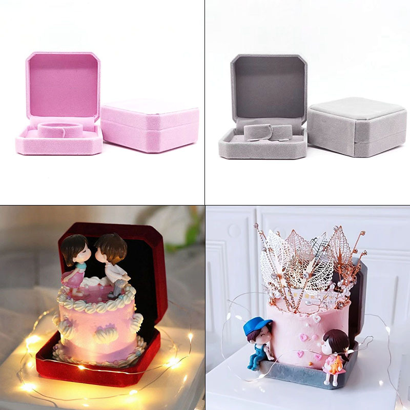 Cake Decoration Ring Box Decoration Valentine&#039;s Day Jewelry Box Xiaohongshu Baking Dessert PCs Birthday Mini Box