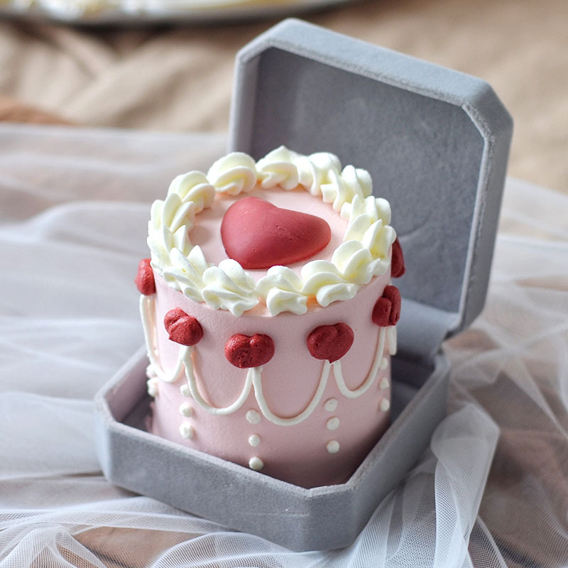 Cake Decoration Ring Box Decoration Valentine's Day Jewelry Box Xiaohongshu Baking Dessert PCs Birthday Mini Box