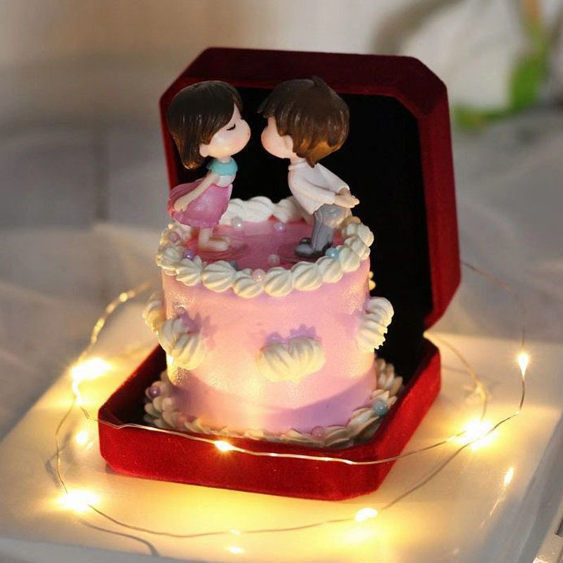 Cake Decoration Ring Box Decoration Valentine's Day Jewelry Box Xiaohongshu Baking Dessert PCs Birthday Mini Box