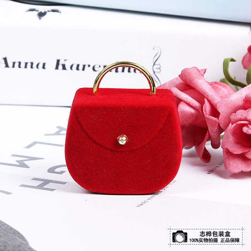 High grade flannelette ring box wedding ear stud box gift box jewelry box