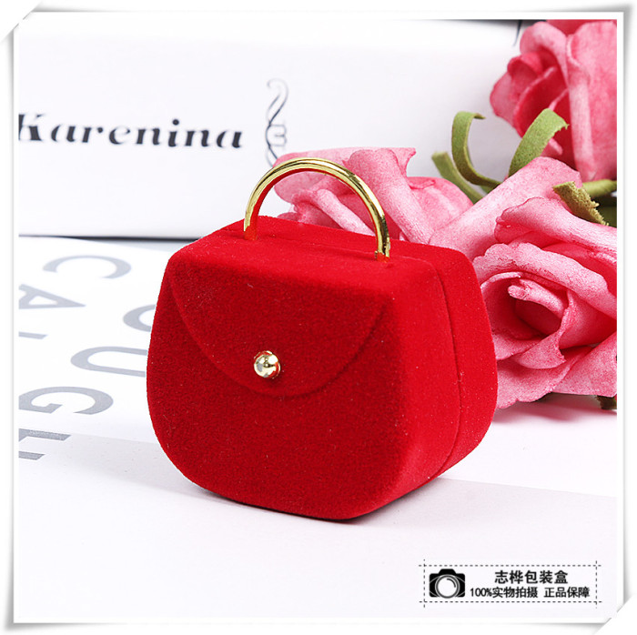 High grade flannelette ring box wedding ear stud box gift box jewelry box