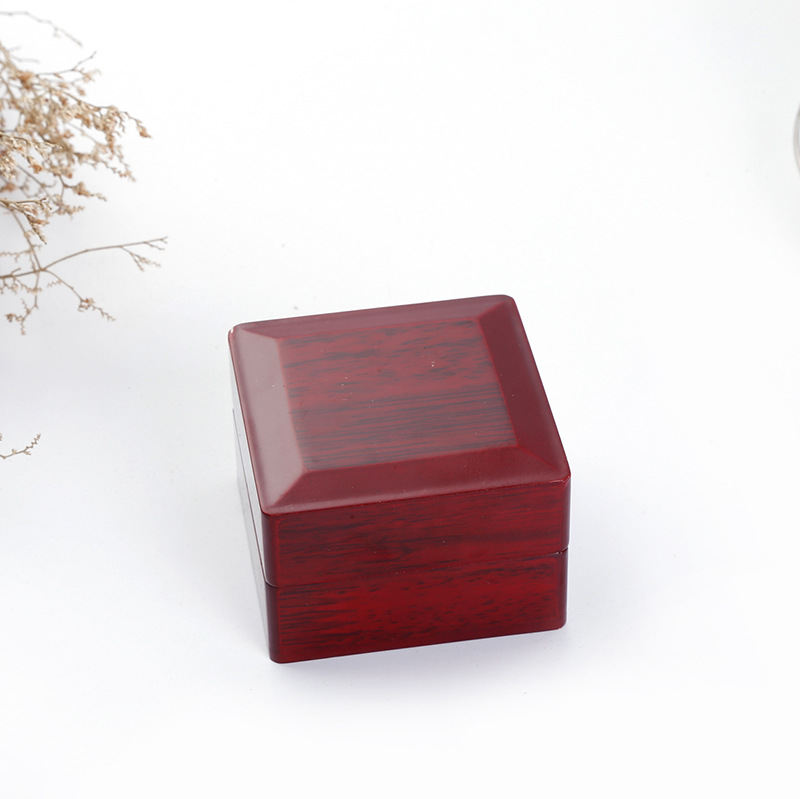 Factory Direct Sales Spot Supply Spray Paint Window Wooden Box Hot Sale Ring Box Porous Wooden Box Jewelry Packaging Jewelry Box