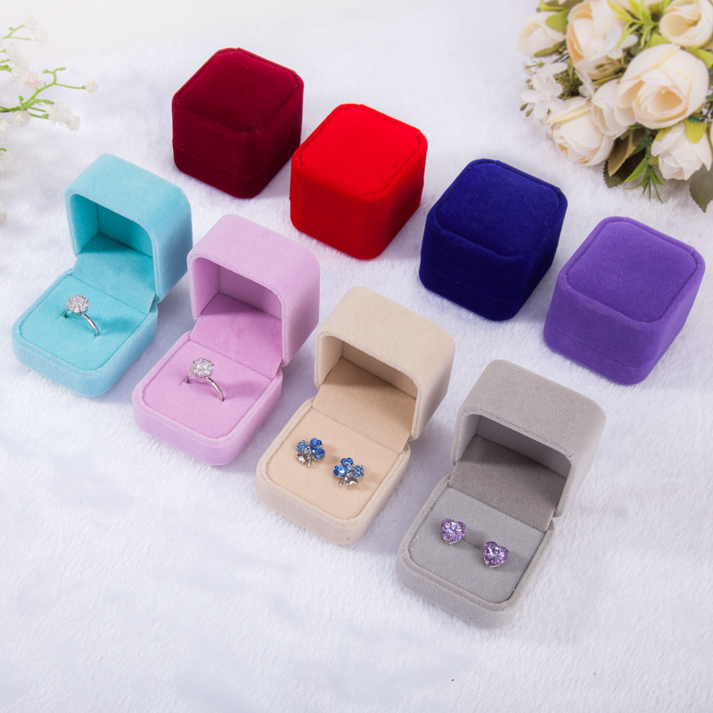 Flannel Ring Box Jewelry Box Badge Box Pink Gray Jewelry Box Jewelry Ring Box Wholesale
