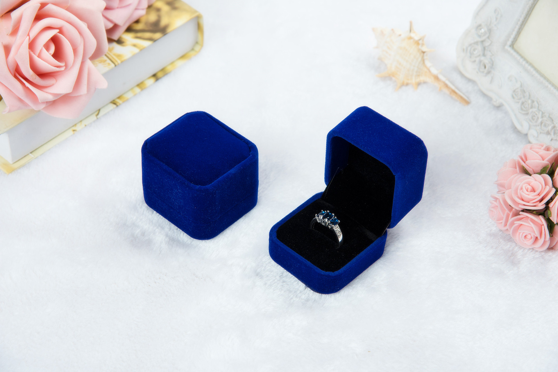Flannel Ring Box Jewelry Box Badge Box Pink Gray Jewelry Box Jewelry Ring Box Wholesale