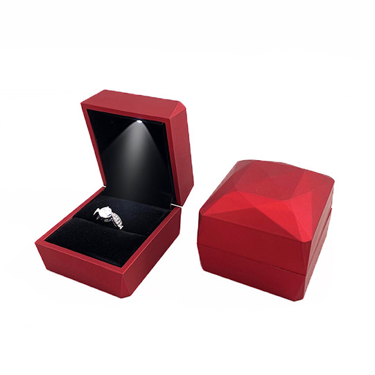 Spot Processing Jewelry Box Ring Box Pendant Box Bracelet Box Necklace Box Lamp Box Polygon with LED Light Cheap