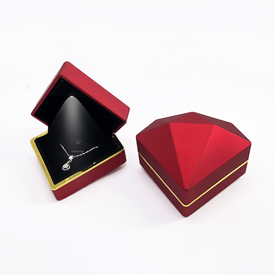 Spot Processing Jewelry Box Ring Box Pendant Box Bracelet Box Necklace Box Lamp Box Polygon with LED Light Cheap