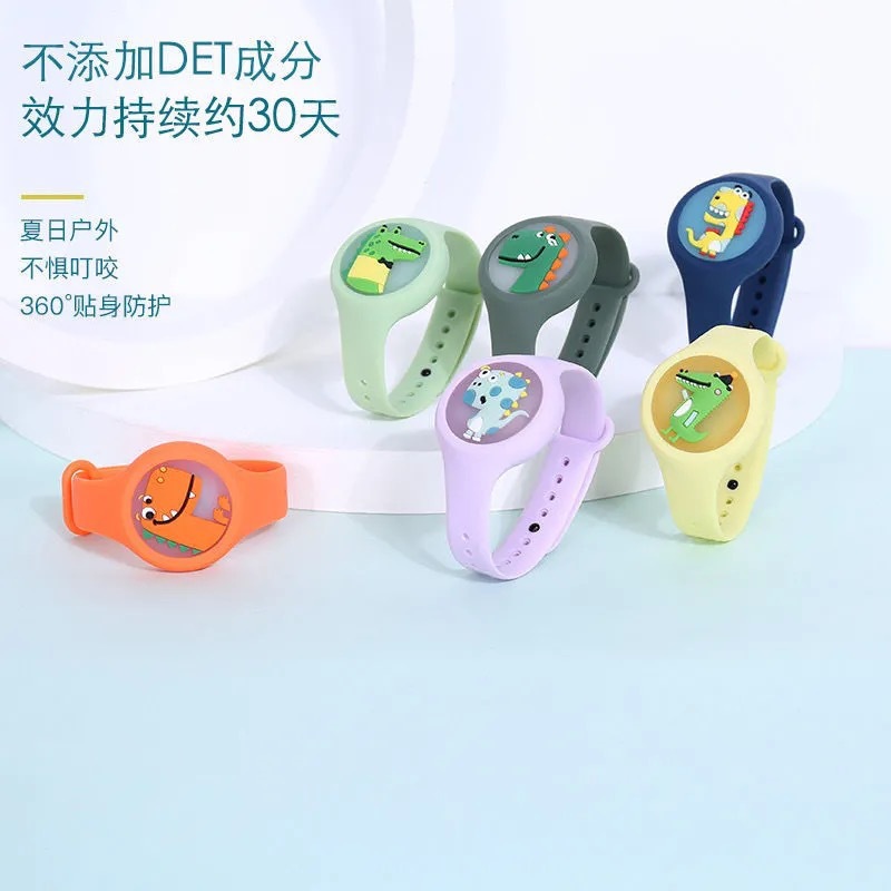 Stall Wholesale Mosquito Repellent Flash Luminous Bracelet TikTok Same Style Adult and Children Cartoon Luminous Watch Mosquito Repellent Buckle