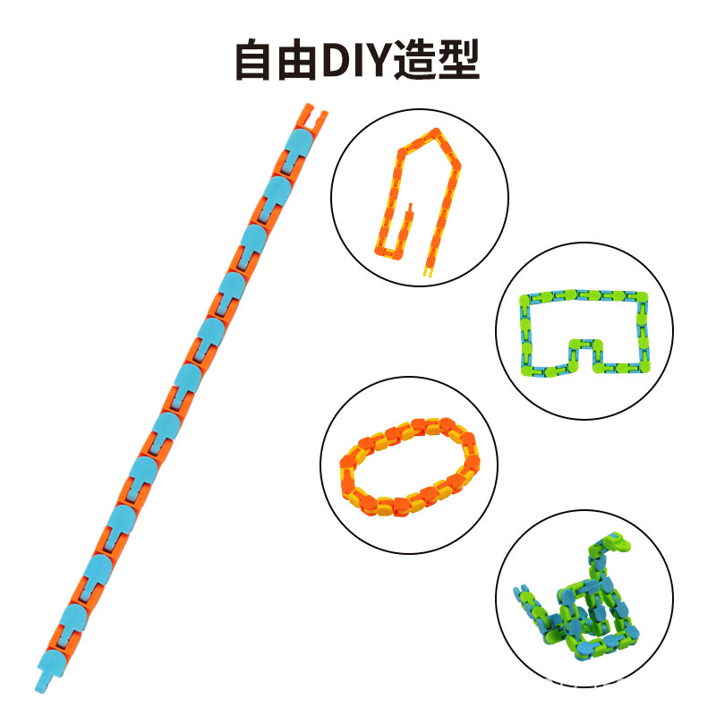 Amazon Pressure Reduction Toy Rotatable Vent Toy Luminous Version 24-Section Bicycle Track Chain Fluid Bracelet