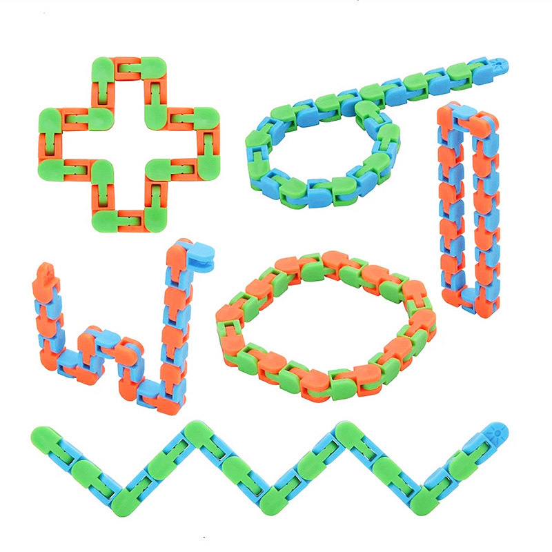 Amazon Pressure Reduction Toy Rotatable Vent Toy Luminous Version 24-Section Bicycle Track Chain Fluid Bracelet Amazon Pressure Reduction Toy Rotatable Vent Toy Luminous Version 24-Section Bicycle Track Chain Fluid Bracelet