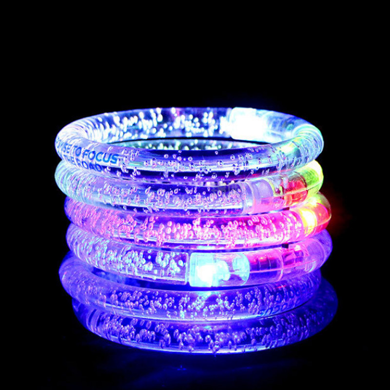 Factory Direct Sales Acrylic Colorful Light LED Luminous Hand Ring Bubble Bracelet Promotional Gifts Scan Code Gift