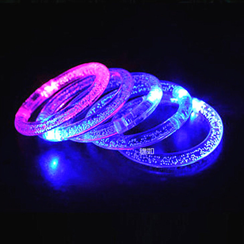 Factory Direct Sales Acrylic Colorful Light LED Luminous Hand Ring Bubble Bracelet Promotional Gifts Scan Code Gift