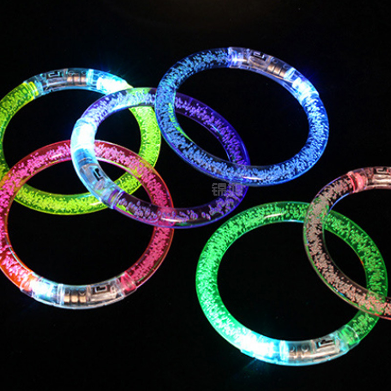 Factory Direct Sales Acrylic Colorful Light LED Luminous Hand Ring Bubble Bracelet Promotional Gifts Scan Code Gift