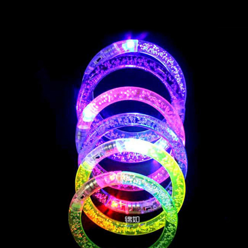 Factory Direct Sales Acrylic Colorful Light LED Luminous Hand Ring Bubble Bracelet Promotional Gifts Scan Code Gift