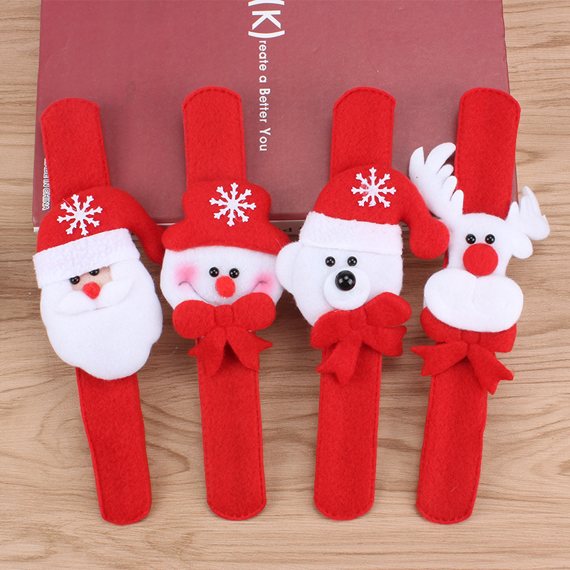 Christmas Gift Luminous Patting Watch LED Flash Slap Bracelet Bracelet Santa Claus Wrist Strap Children&#039;s Toys