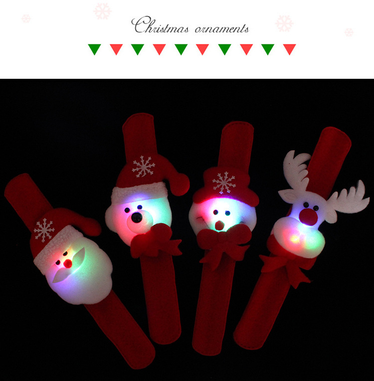 Christmas Gift Luminous Patting Watch LED Flash Slap Bracelet Bracelet Santa Claus Wrist Strap Children's Toys Christmas Gift Luminous Patting Watch LED Flash Slap Bracelet Bracelet Santa Claus Wrist Strap Children's Toys