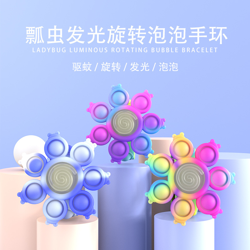 Decompression Bubble Bracelet Rotating Gyro Bracelet Press Rotating Colorful Luminous Rotating Bracelet Mouse Killer Pioneer Bracelet