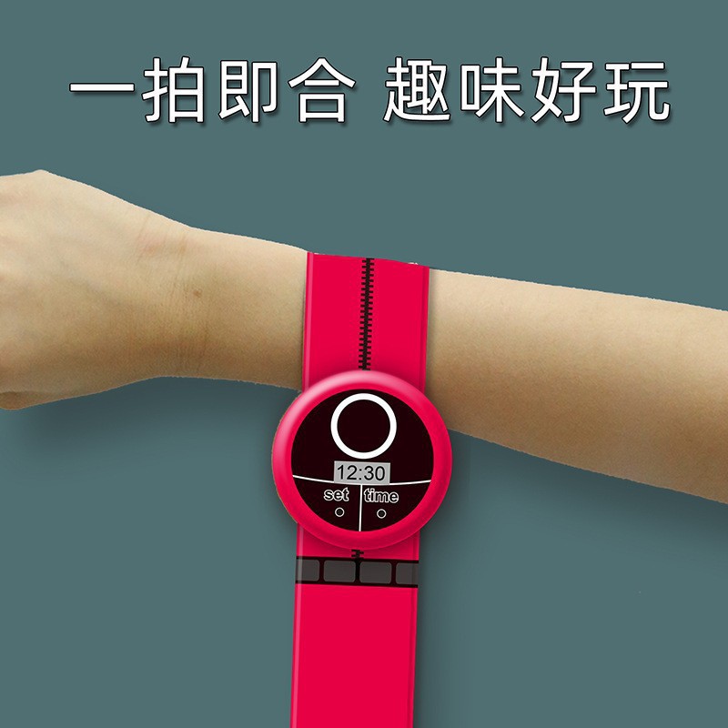 Tiktok Red Children Patting Watch Luminous Flash Watch Bracelet Patting Watch Toys Children Kindergarten Gifts