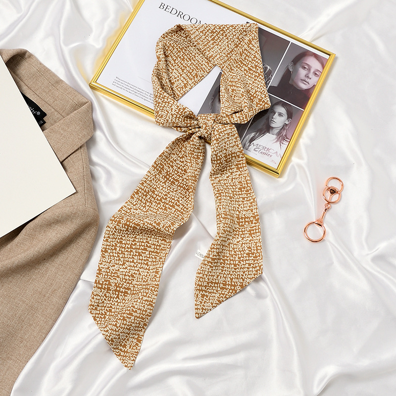Spring and Autumn New Headband Hair Band Korean Style Thin Long Narrow Scarf Women&#039;s Scarf Small Scarf Belt Arm Bag Ribbon Ribbon Ribbon
