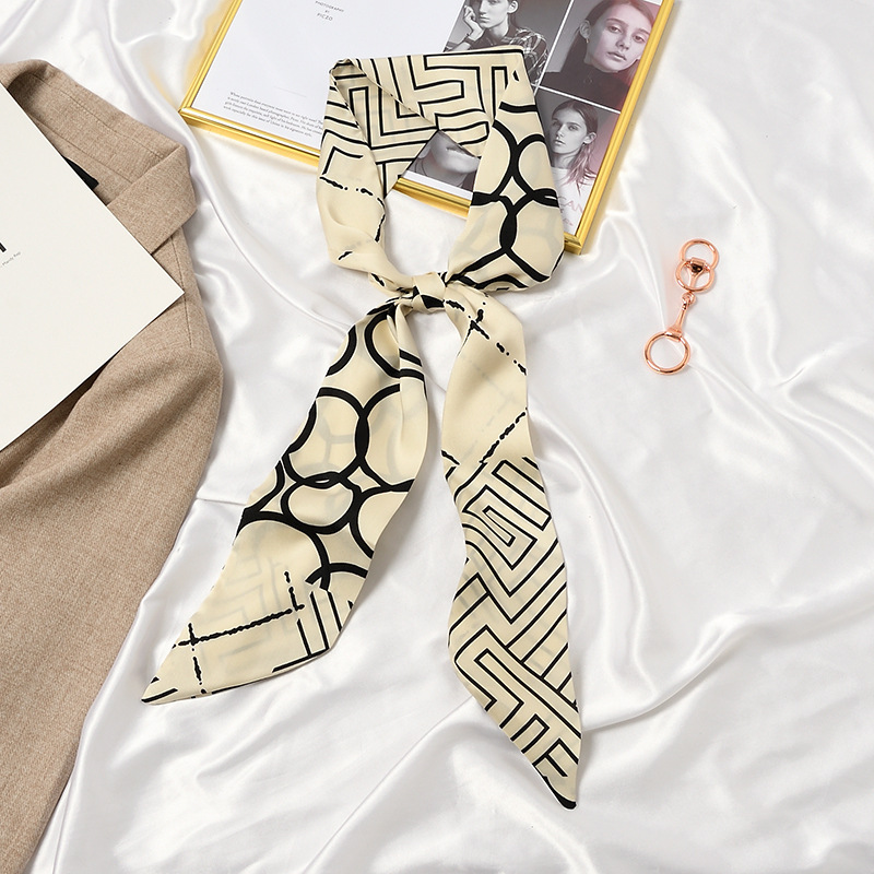 Spring and Autumn New Headband Hair Band Korean Style Thin Long Narrow Scarf Women&#039;s Scarf Small Scarf Belt Arm Bag Ribbon Ribbon Ribbon