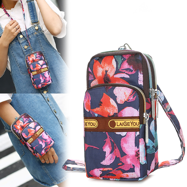 Multi-Layer Wrist Messenger Bag Mobile Phone Bag Zipper Bag Shoulder Bag Mini Coin Purse Sports Running Bag Arm Bag