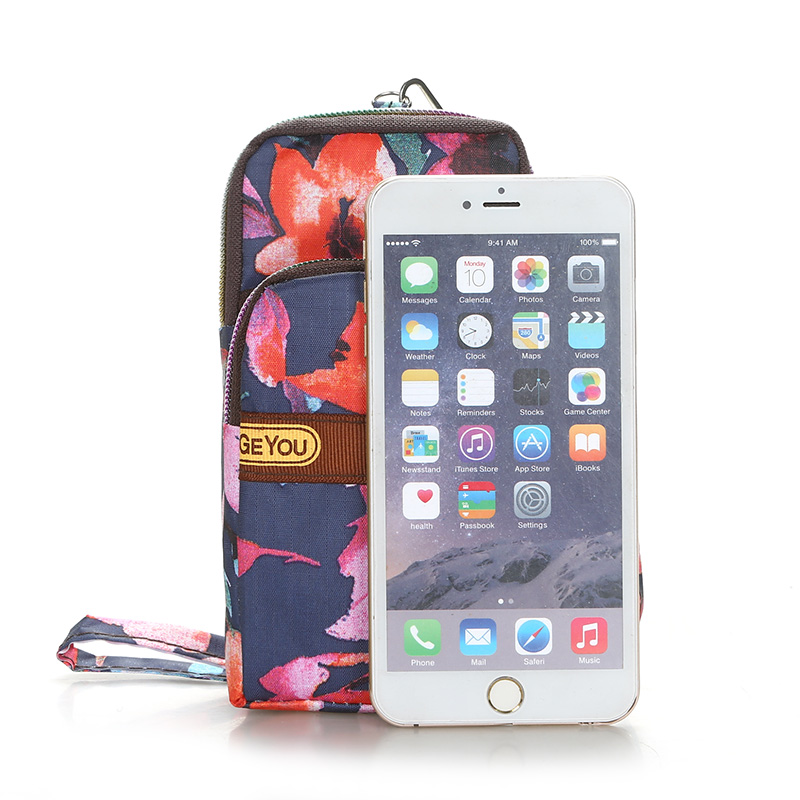 Multi-Layer Wrist Messenger Bag Mobile Phone Bag Zipper Bag Shoulder Bag Mini Coin Purse Sports Running Bag Arm Bag
