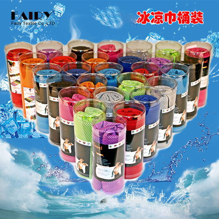 Supply Ice Feeling Two-Color Ice-Cold Towel Outdoor Sports Cooltowel Cold Feeling Towel Barrel Cool Feeling Sweat Towel