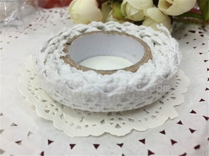 Japan and South Korea stationery monochrome cotton lace tape 1.5 cm *1.8 m lace tape Japan and South Korea stationery monochrome cotton lace tape 1.5 cm *1.8 m lace tape