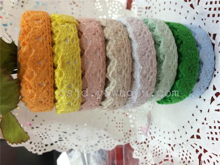 Japan and South Korea stationery monochrome cotton lace tape 1.5 cm *1.8 m lace tape Japan and South Korea stationery monochrome cotton lace tape 1.5 cm *1.8 m lace tape