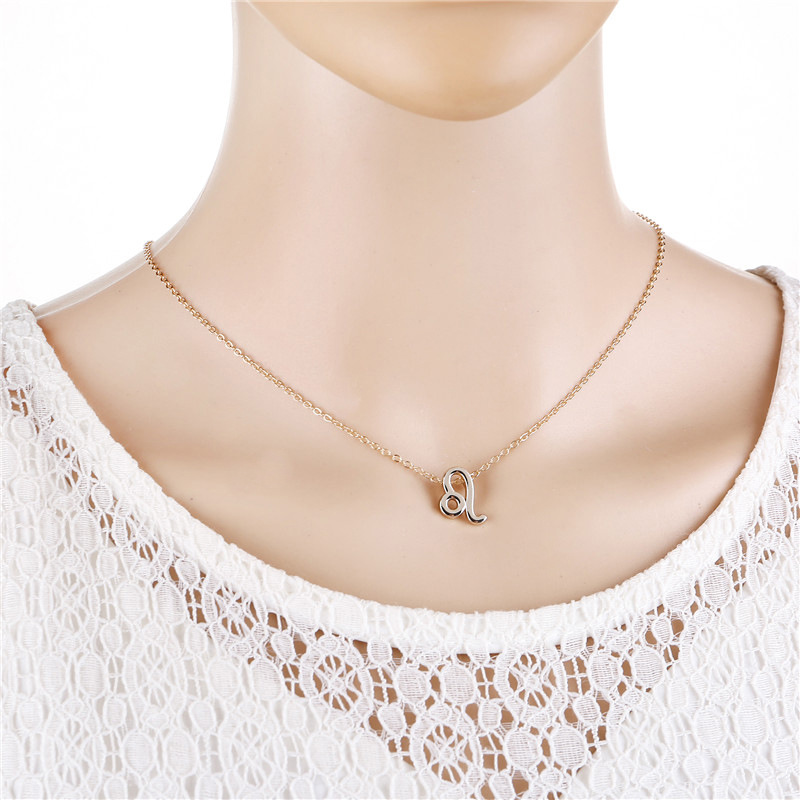 European and American Wish Amazon Hot 12 Twelve Constellations Necklace Ins Spot Constellation Pendant Card Choker