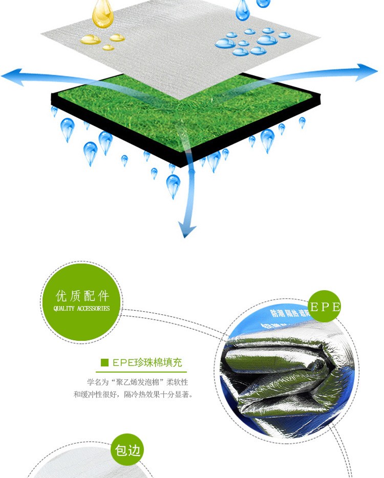 Double-sided aluminum film moisture-proof mat outdoor beach picnic mat crawling mat small wholesale aluminum foil mat tent pad Double-sided aluminum film moisture-proof mat outdoor beach picnic mat crawling mat small wholesale aluminum foil mat tent pad