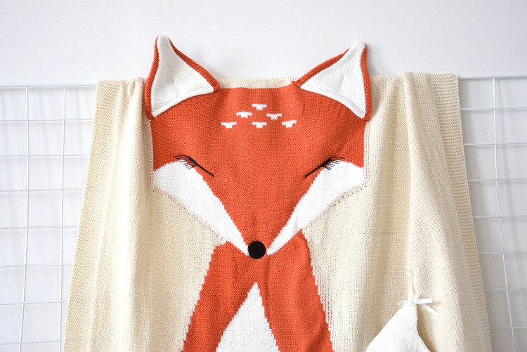 INS Pop Fox Blanket Stereo Ear Blanket Children Knitted Blanket Beach Mat Baby Baby Blanket INS Pop Fox Blanket Stereo Ear Blanket Children Knitted Blanket Beach Mat Baby Baby Blanket