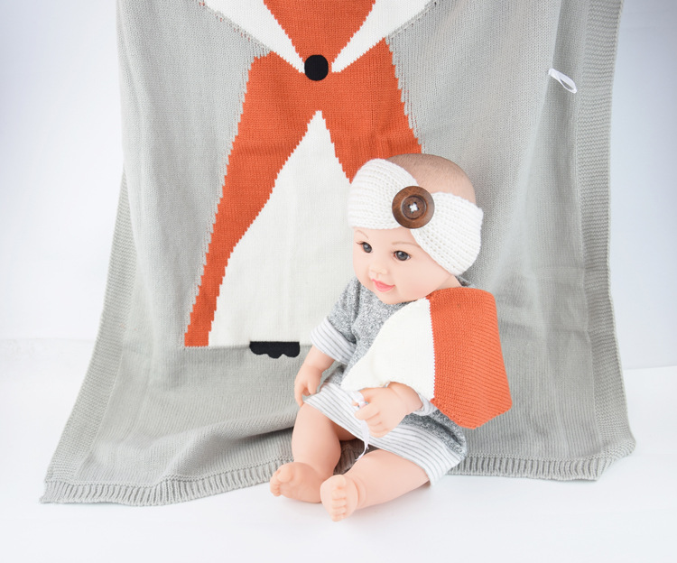 INS Pop Fox Blanket Stereo Ear Blanket Children Knitted Blanket Beach Mat Baby Baby Blanket INS Pop Fox Blanket Stereo Ear Blanket Children Knitted Blanket Beach Mat Baby Baby Blanket