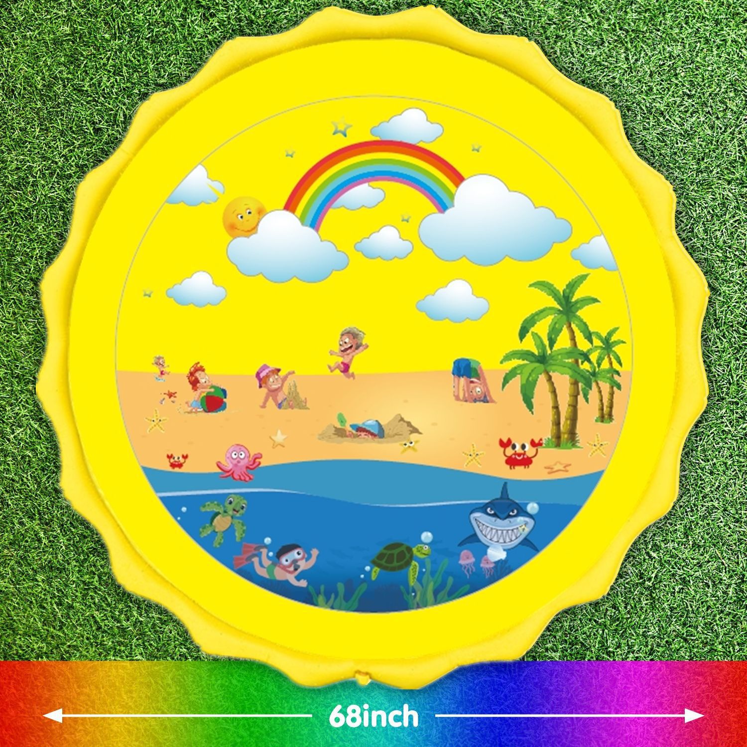 Amazon hot-selling PVC sprinkler mat summer lawn beach water toys manufacturers spot