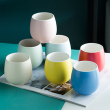 Ins Wind Coloured Glaze Ceramic Drum Cup Household Coffee Milk Cup Hotel Restaurant Small Cup One Product Dropshipping