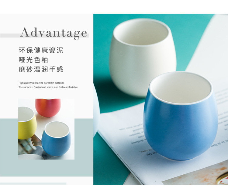 Ins Wind Coloured Glaze Ceramic Drum Cup Household Coffee Milk Cup Hotel Restaurant Small Cup One Product Dropshipping