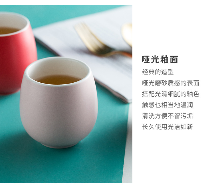 Ins Wind Coloured Glaze Ceramic Drum Cup Household Coffee Milk Cup Hotel Restaurant Small Cup One Product Dropshipping