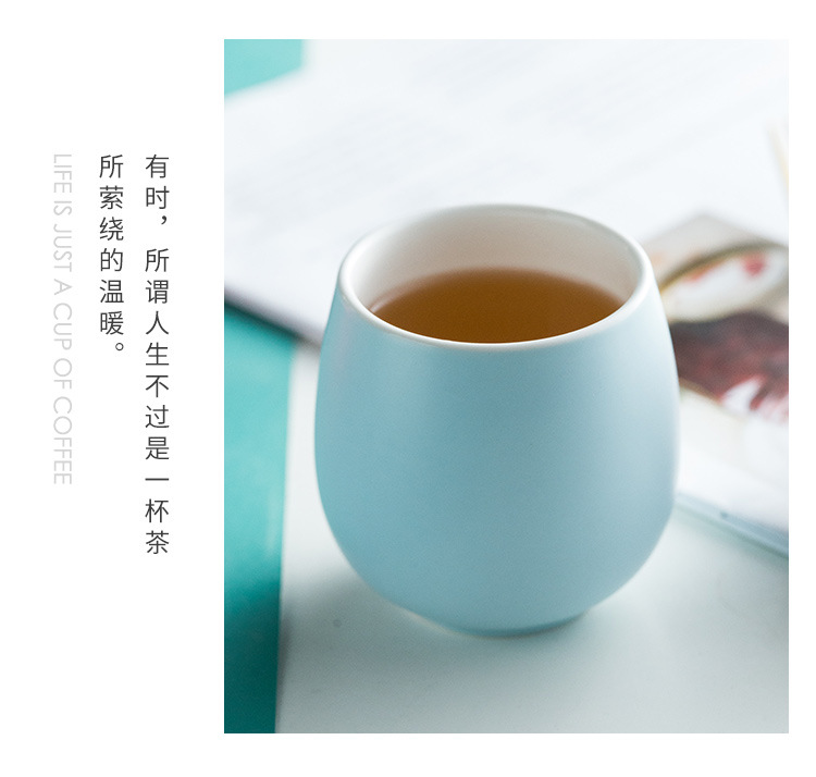 Ins Wind Coloured Glaze Ceramic Drum Cup Household Coffee Milk Cup Hotel Restaurant Small Cup One Product Dropshipping