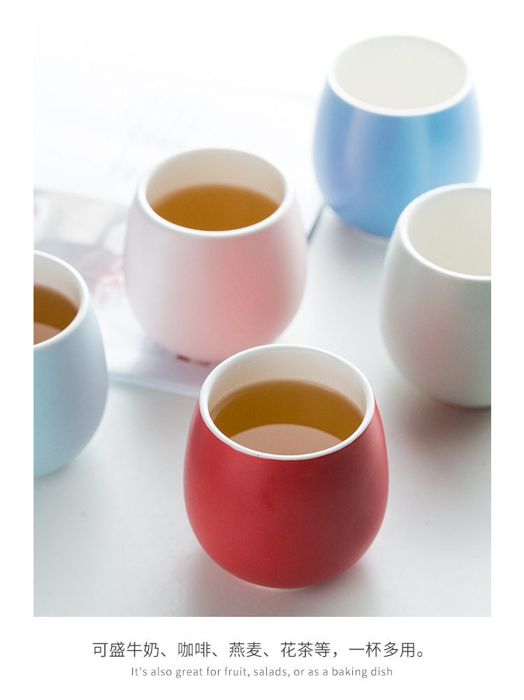 Ins Wind Coloured Glaze Ceramic Drum Cup Household Coffee Milk Cup Hotel Restaurant Small Cup One Product Dropshipping