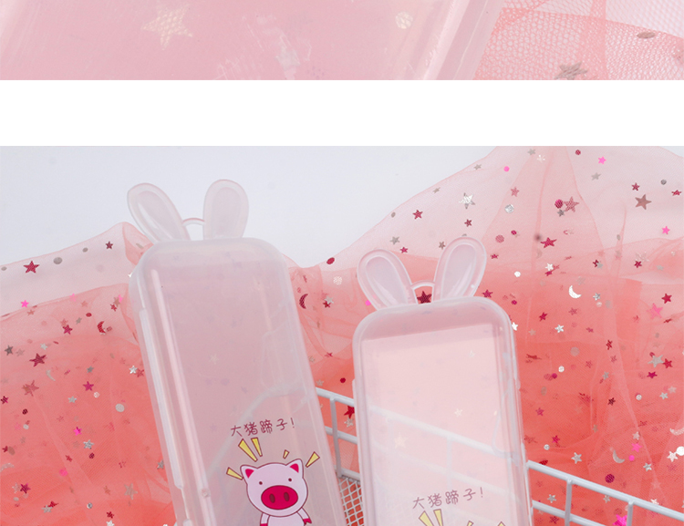 Korean Stationery Fashion Rabbit Shape Transparent Pp Pencil Box Simple Students' Supplies Stationery Box Pencil Box Storage Box Korean Stationery Fashion Rabbit Shape Transparent Pp Pencil Box Simple Students' Supplies Stationery Box Pencil Box Storage Box