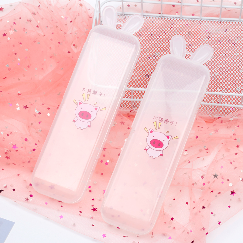 Korean Stationery Fashion Rabbit Shape Transparent Pp Pencil Box Simple Students' Supplies Stationery Box Pencil Box Storage Box Korean Stationery Fashion Rabbit Shape Transparent Pp Pencil Box Simple Students' Supplies Stationery Box Pencil Box Storage Box