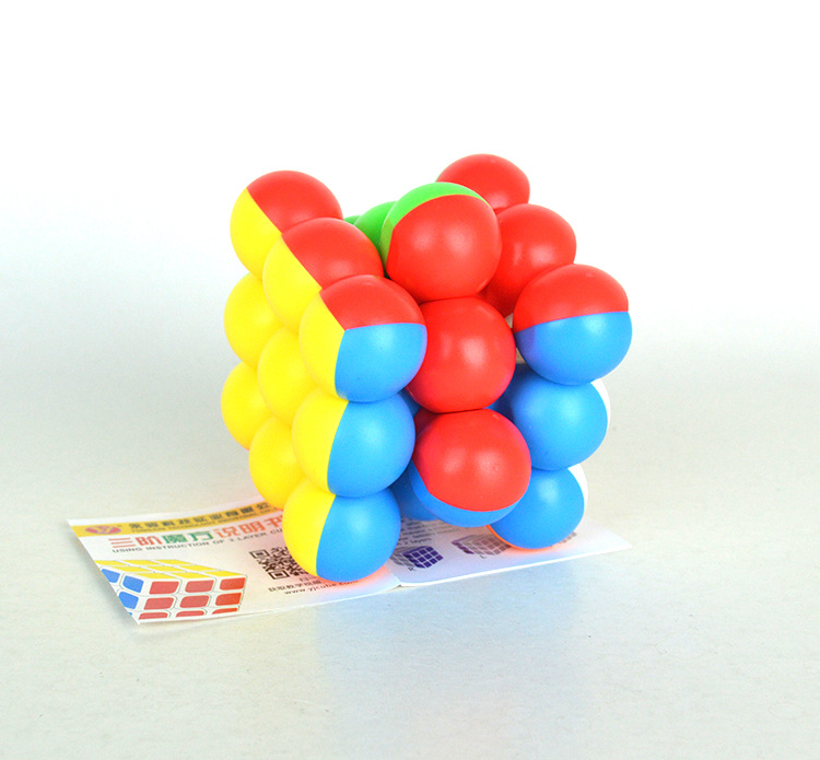 [Yongjun Beads Third-Order Rubik&#039;s Cube] Yj8347 Beads Third-Order Fluorescent Color Ball Fitness Ball Fidget Cube