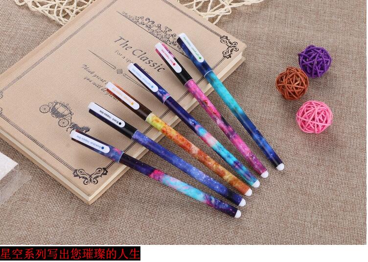 Korean Stationery Cute Cartoon Black Gel Ink Pen Creative Fresh 6 Color Gel Pen Color Pencil Factory Wholesale