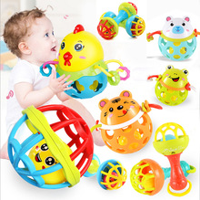 4317 Soft Rubber for Infants Fitness Ball Baby Soothing Rattle Catch Ball Toy Early Education Educational Dumbbell Wholesale