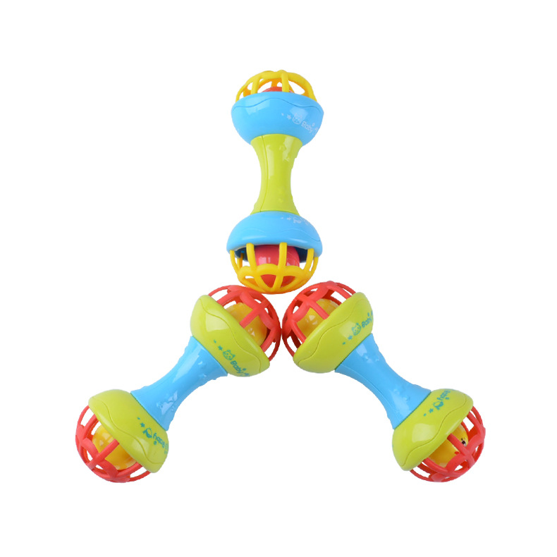 4317 Soft Rubber for Infants Fitness Ball Baby Soothing Rattle Catch Ball Toy Early Education Educational Dumbbell Wholesale