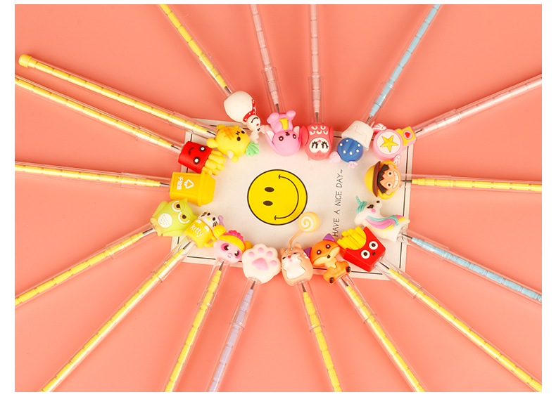 A Variety of Sharpening-Free Pencil Cartoon Cute Character Animal a Variety of Mixed Silicone End Propelling Pencil Bullet Core-Changing