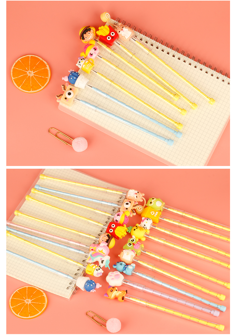 A Variety of Sharpening-Free Pencil Cartoon Cute Character Animal a Variety of Mixed Silicone End Propelling Pencil Bullet Core-Changing