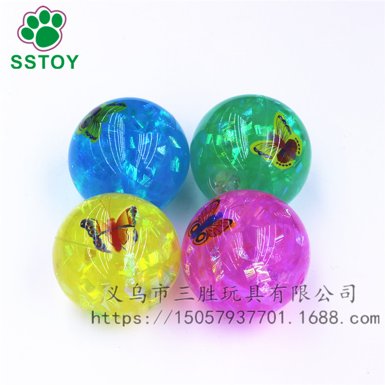 New style with rope butterfly crystal ball children fitness ball illusory color luminescent ball toys gifts