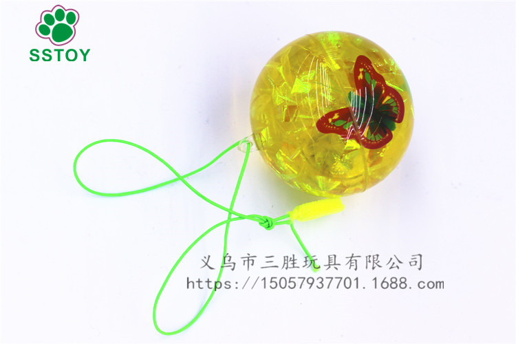 New style with rope butterfly crystal ball children fitness ball illusory color luminescent ball toys gifts