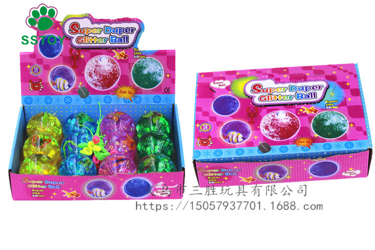 New style with rope butterfly crystal ball children fitness ball illusory color luminescent ball toys gifts