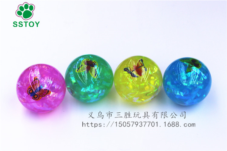 New style with rope butterfly crystal ball children fitness ball illusory color luminescent ball toys gifts